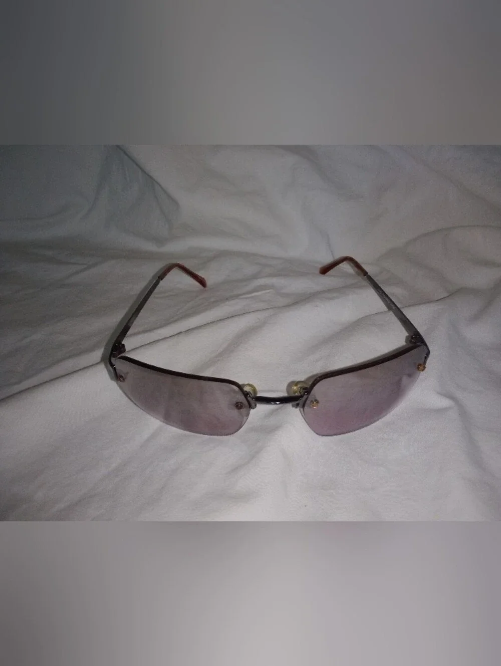 Designer Frameless Sunglasses Reflective Coating Brown Fade Lens